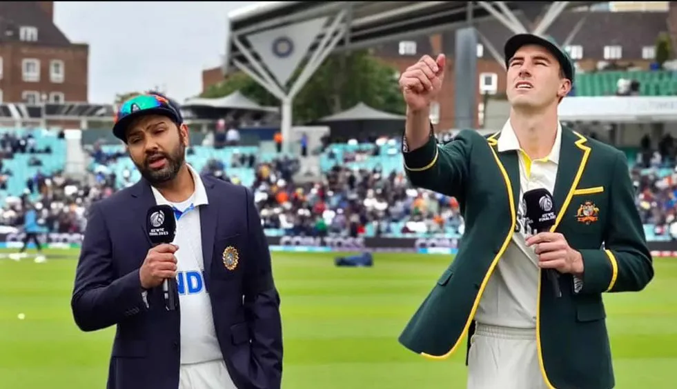 WTC 2023 Final India vs Australia- वर्ल्ड टेस्ट चैंपियनशिप 2023 फाइनल भारत vs ऑस्ट्रेलिया लाइव स्कोर: रोहित और एलेक्स कैरी टॉस करते हुए.